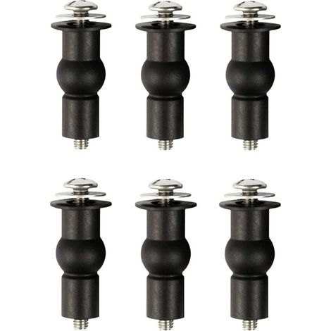 Toilet Seat Fixing Screws, Toilet Seat Hinge, Toilet Fixings Rubber Expansion Bolts Seat, 6pcs(M5)