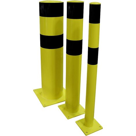 PROVOST - Poteau de sécurité en acier - Hauteur 1200 mm - Ø 90 mm - Base 200x200 mm (1/5)