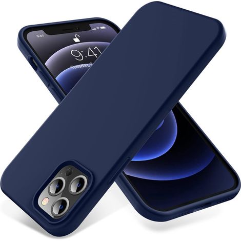 COQUE POUR APPLE IPHONE 12 PRO MAX COQUE SILICONE BLEU MARINE AVEC MICROFIBRE (1/5)