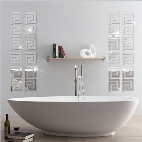 Lot de 10 stickers muraux miroir de 4,5 cm, bordure de taille, légers et résistants aux hautes températures, effet miroir acrylique. (1/5)