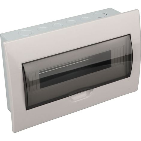 Boîtier électrique encastré LRP1 série 15 circuits, type Merlin, avec couvercle transparent et rail DIN (1/5)