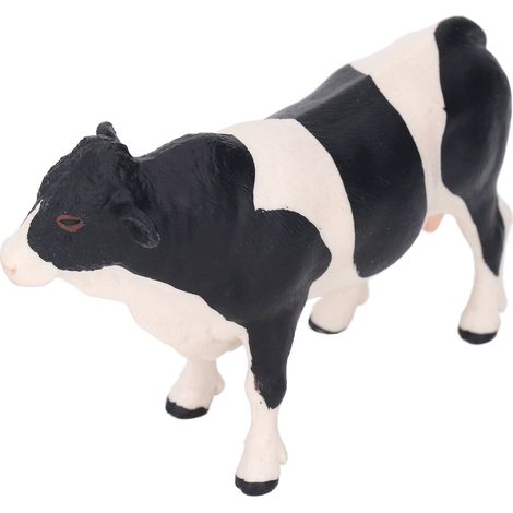 Figurine de vache Simmental aux détails soignés, statue de vache noire et blanche, décoration pour la maison, cadeau, objet de collection, jouet (1/5)