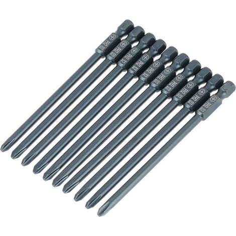 Embouts de tournevis PH2 – Lot de 10 pièces en acier S2 haute résistance pour perceuses électriques, tournevis manuels et pneumatiques (1/5)