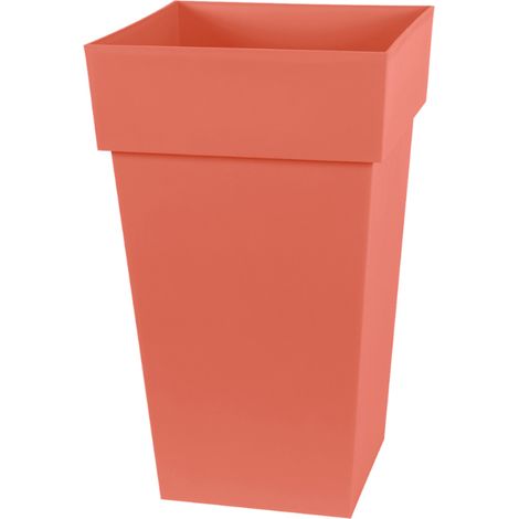 Pot de fleur Toscane 39x39x65 cm carré 62L - Orange Terre Battue - EDA