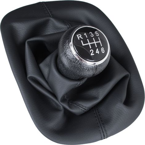 Pomo de palanca de cambios negro para VW Passat B5 96-00 + funda con marco, 6 velocidades. (1/5)