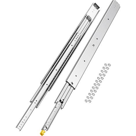 VEVOR Glissiere de tiroir a extension complete, 1 paire, coulisse de tiroir verrouillable, 1016 mm, capacite de charge 226,8 kg, rail coulissant a montage lateral avec roulement a billes et verrou