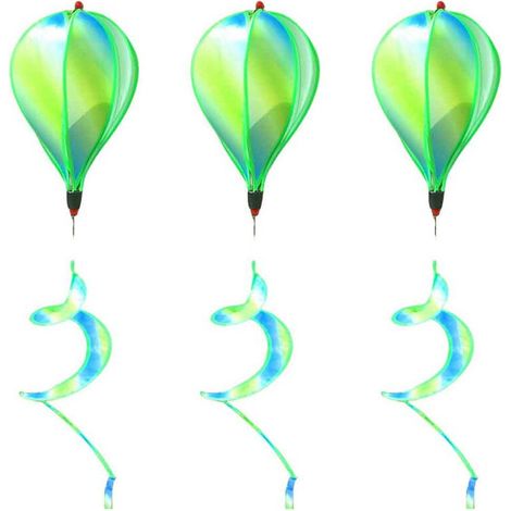 3X Pendentif Montgolfière Ressort de Jardin Moulin à Vent Rotatif Décoration Suspendue I