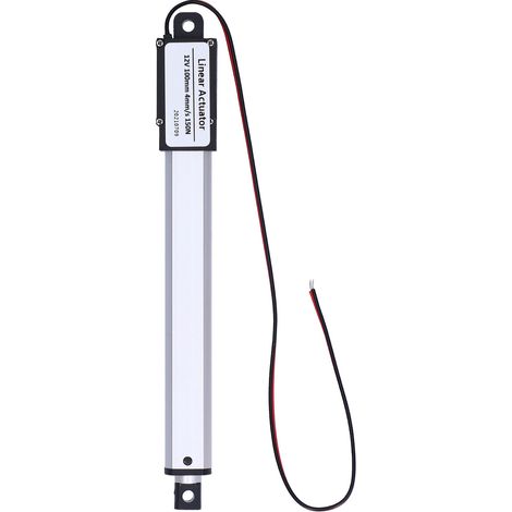 Actionneur linéaire CC 12 V 100 mm avec interrupteur de fin de course interne, mini-actionneur linéaire électrique silencieux pour applications industrielles et agricoles, vitesse de 4 mm/s - force de (1/5)