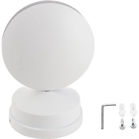 Lampe murale LED rond 10W à 360° – Lumière blanche – Matière aluminium – Diamètre 10cm – Pour salon, corridor, hall, cuisine (kit montage inclus)