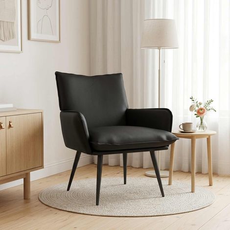 vidaXL Fauteuil Noir Simili cuir (1/4)
