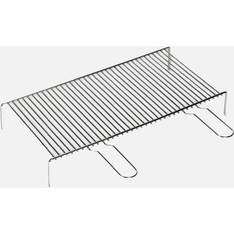 Graticola in filo di acciaio cromato, pesante, per camino barbecue campeggio, made in Italy 50x35 cm
