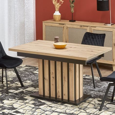 Table à manger extensible chêne et noir 130cm Celso (1/5)