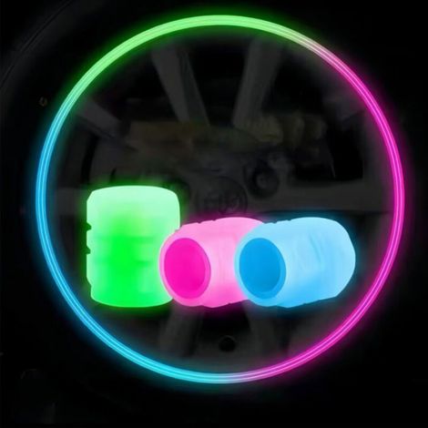 Bouchon De Valve De Pneu - Caoutchouc Lumineux - Pour Voiture Et Moto - 1 Pièce (1/5)