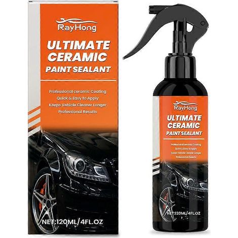Spray de revêtement céramique de 120 ml pour une protection de peinture automobile à application rapide, résistante aux rayures et hydrofuge. (1/4)