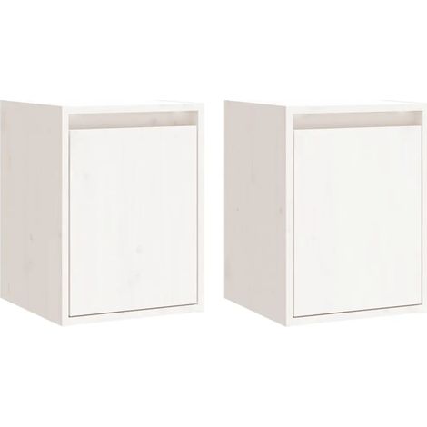 Juego de 2 armarios de pared de madera maciza de pino 30 x 30 x 40 cm prácticos y decorativos madera blanca 020048082 (1/5)
