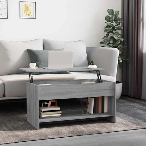 Table basse Table d'appoint pour Salon Chambre - Sonoma gris 102x50x52,5 cm Bois d'ingénierie BV559678 - BonneVie (1/5)