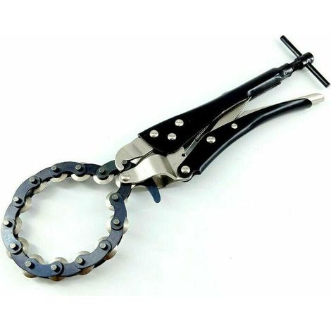 Coupe-tuyau d'échappement, Coupe-tuyau d'échappement et Tuyau d'échappement Chaîne de Verrouillage de Tube Universel Outil de Coupe Chaîne de Coupe (Noir)-1pc