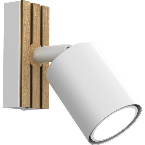 Faretto parete/soffitto 1 luce bianco legno GU10 Luminex