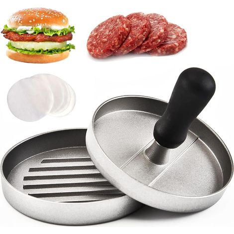 MINKUROW Pressa Per Hamburger In Foglio Di Alluminio Antiaderente Con 100 Carte Cerate Per Barbecue, Barbecue, Formaggio, Hamburger, Hamburger, Manzo (1/5)
