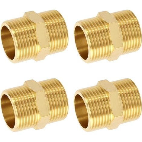 Mamelon Double 3/4 Pouce Laiton Filetage Extérieur Hexagone Raccord Fileté Raccords Adaptés L'eau Potable