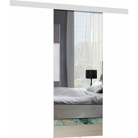 Mirjan24 – Porte coulissante blanche 76x205 cm – Stratifié et aluminium – Mécanisme de fermeture silencieux – Rails en aluminium pour installation universelle (1/3)