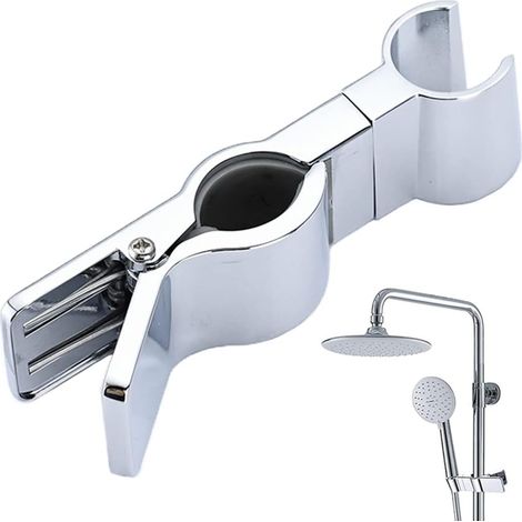 2 supports de douchette réglables pour barre coulissante, support universel pour pommeau de douche sur rail 20-25 mm, pince coulissante, remplacement pour salle de bain (1/5)