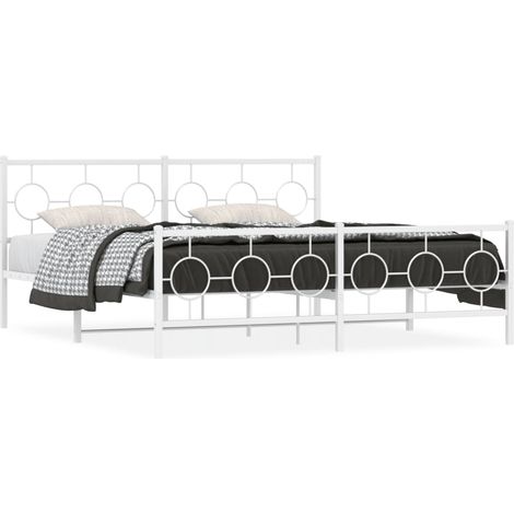 Maison Exclusive - Giroletto con Testiera e Pediera Metallo Bianco 180x200 cm (1/5)
