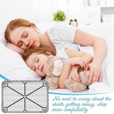 Tendeur Drap Housse, Attache Drap Housse avec 12 Clips Métalliques, élastiques Ajustable Sangle Drap-Housse, élastique DRAP HOUSSE (1/5)