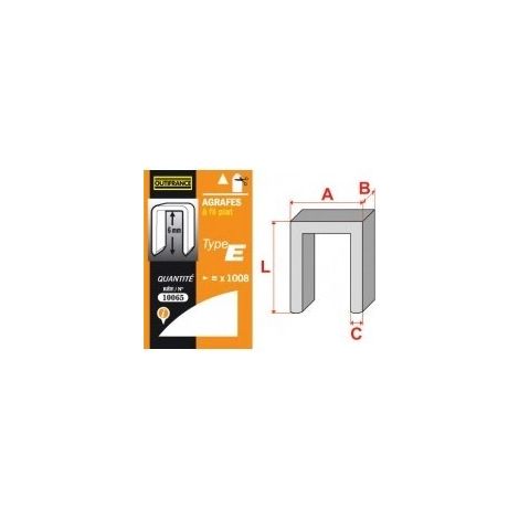 Agrafes Fil Plat Type E 6mm10065 V