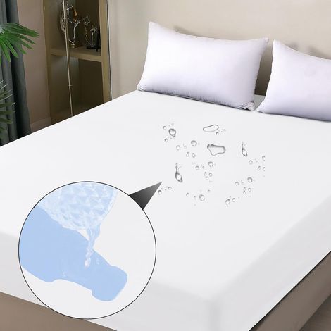 Parure De Lit 90x190/200 3 Pièces en Microfibre - Drap Housse 90x200 cm - Drap Plat 1 Personne 160x280 cm - 1 Taie d'oreiller 50x80 - Bleu (1/5)