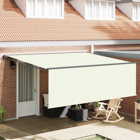 Toldo Retráctil Manual Crema 400 x 300 cm Poliéster