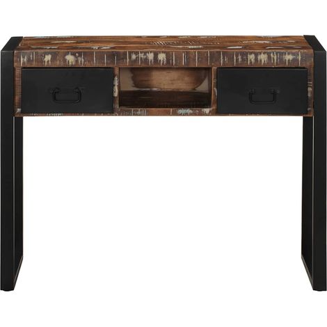 Table console,Table d'appoint,Bout de canapé,Meuble d'entrée multicolore 100x35x75 cm bois massif récupération (1/5)