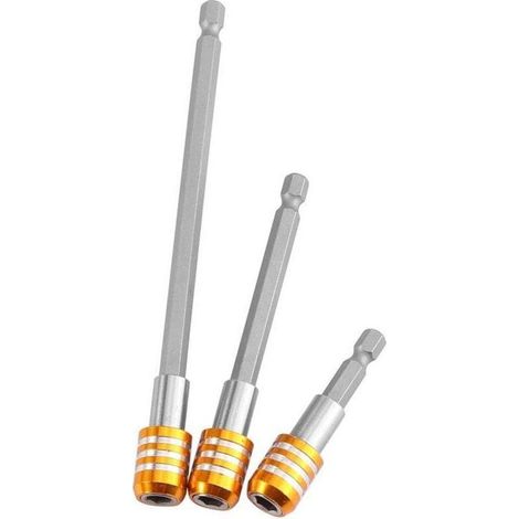 Rallonge pour porte-embout de tournevis électrique à tige hexagonale de 1/4" (jaune) (1/3)