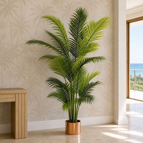 180cm Artificial Palm Tree Extra Large Copper Planter Premium (1/5)
