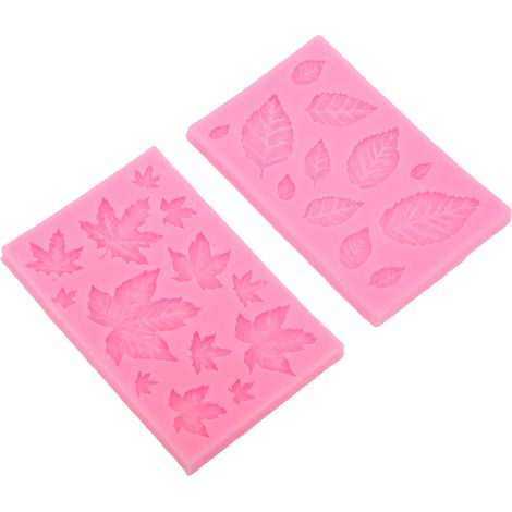 Moule à fondant en forme de feuille d'érable rose - Facile à nettoyer, flexible, lavable au lave-vaisselle - Moule en silicone pour vos créations maison (1/5)