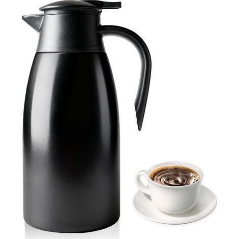 1 Cafetière, Acier inoxydable 304, Double paroi sous vide, 2000 ml, Bec anti-goutte, Maison et bureau (1/5)
