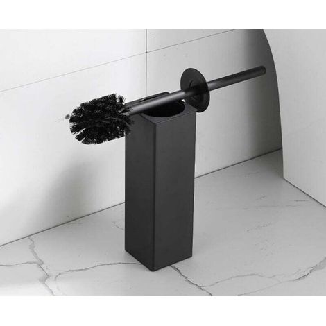 Household Long Handle Toilet Cleaning Brush Black Square Shape (1/4)