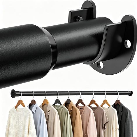 Tringle Penderie Extensible 43-213 cm pour Armoire (noir) (1/5)