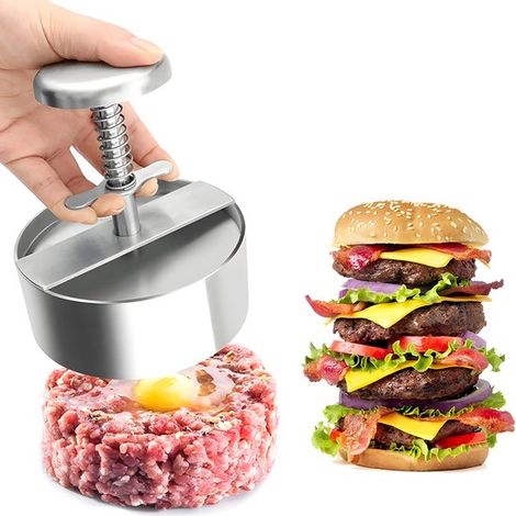 Pressa per hamburger in acciaio inox per pasticcini perfetti (1/5)