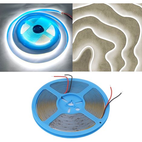 COB-LED-Streifen, Niederspannung, flexibel und selbstklebend, 10 m Länge, geeignet für den Innen- und Außenbereich, neutrales Licht 4000 K. (1/5)