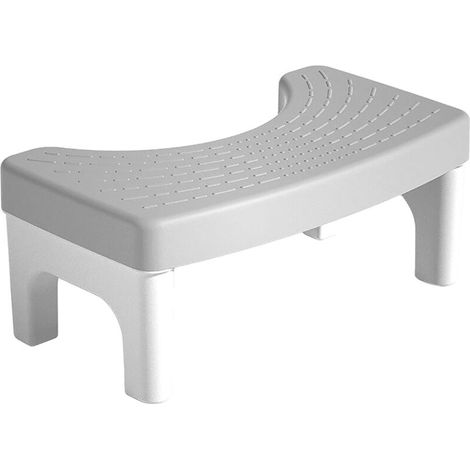 Tabouret de toilette gris, tabouret pour la position accroupie, tabouret de toilette épais et portable pour salle de bain, antidérapant pour enfants et adultes, gain de place (1/5)