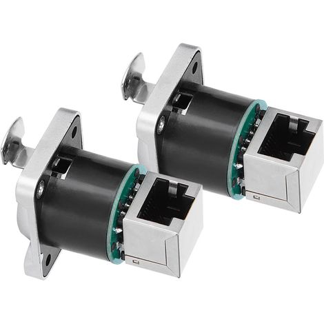 Lot de 2 connecteurs RJ45 coudés, matériau isolant ignifugé, fiche aviation YTRJ45 (1/5)