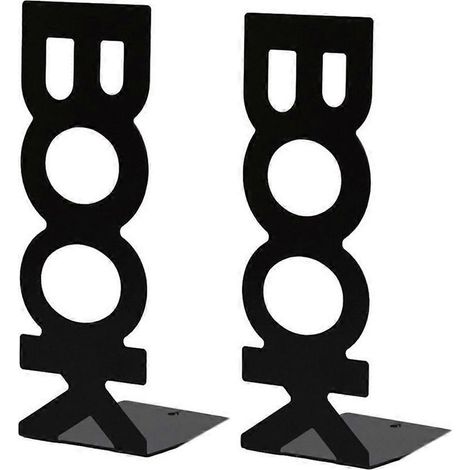 1 paire de serre-livres pour bibliothèque scolaire, porte-livres, séparateur de livres noir (1/5)