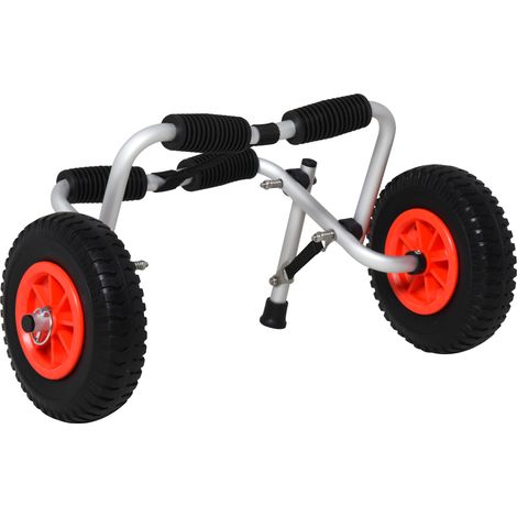 Chariot pliable en aluminium pour kayak et canoë avec patins antidérapants