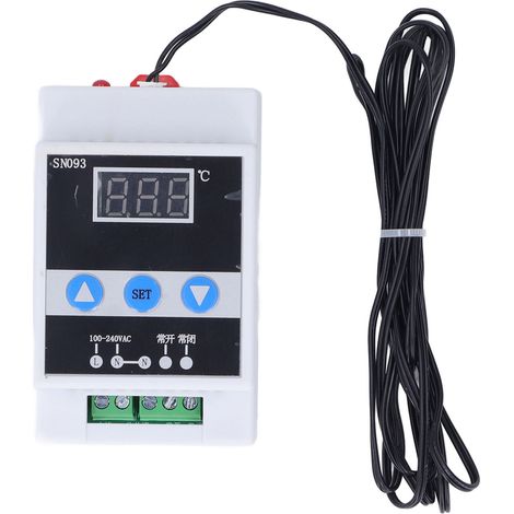 Thermostat numérique 110-240V sonde goutte, contrôleur de température à affichage digital, alimentation isolée, installation facile, régulateur de chaudière, capteur étanche, 1 pièce. (1/5)