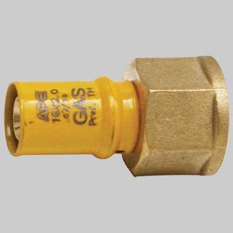RACCORDO A PRESSARE DIRITTO FEMMINA PER GAS - 20 x 1/2