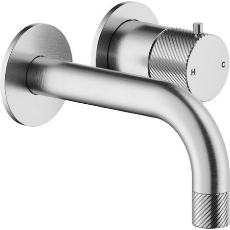 Nobili Parte Esterna Lavabo Monocomando a Parete Inox spazzolato serie Respiro codice prod: RS131199IX