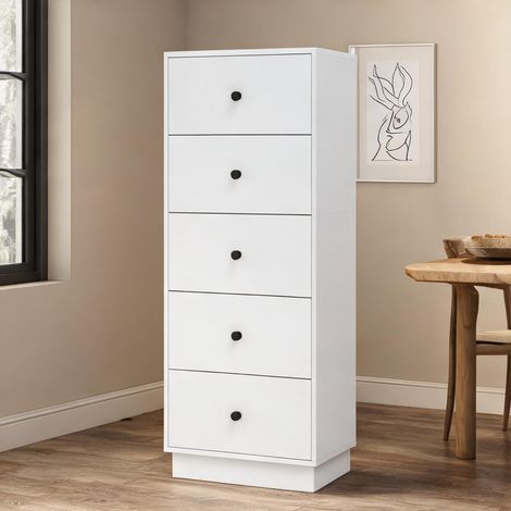 Buffet coloris blanc en bois 47 x 29 x 95 cm (1/5)