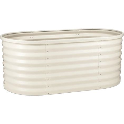 Huerto elevado, acero resistente, fácil montaje, color beige. (1/2)