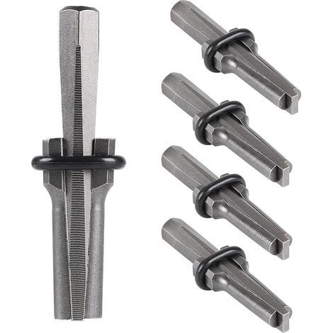 5 Pièce Coin Pour Fendre Le Pierre 16mm(5/8 Pouce), 105mm Cales Fendantes pour Roches en Acier au Carbone avec Coniques et Rondelles Élastiques, Plug Wedge et Plumes Cales pour Granit Marbre (1/5)